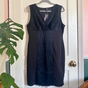 Daisy Fuentes Size XL Black Body Con Lace Shaper Mini Dress